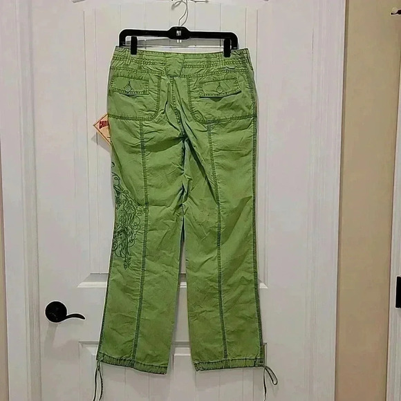 Caribbean Joe Cargo Lime Green Cotton Embroidered Detail Size 8P - Picture 5 of 8